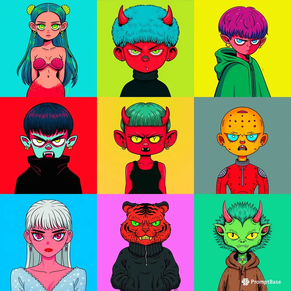 Cartoon Avatar NFT Illustrations