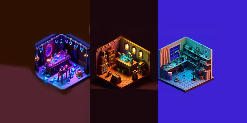 Miniature Fantasy Rooms generated by undefined