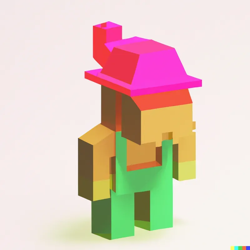 Shiny Pixel-y Object Render