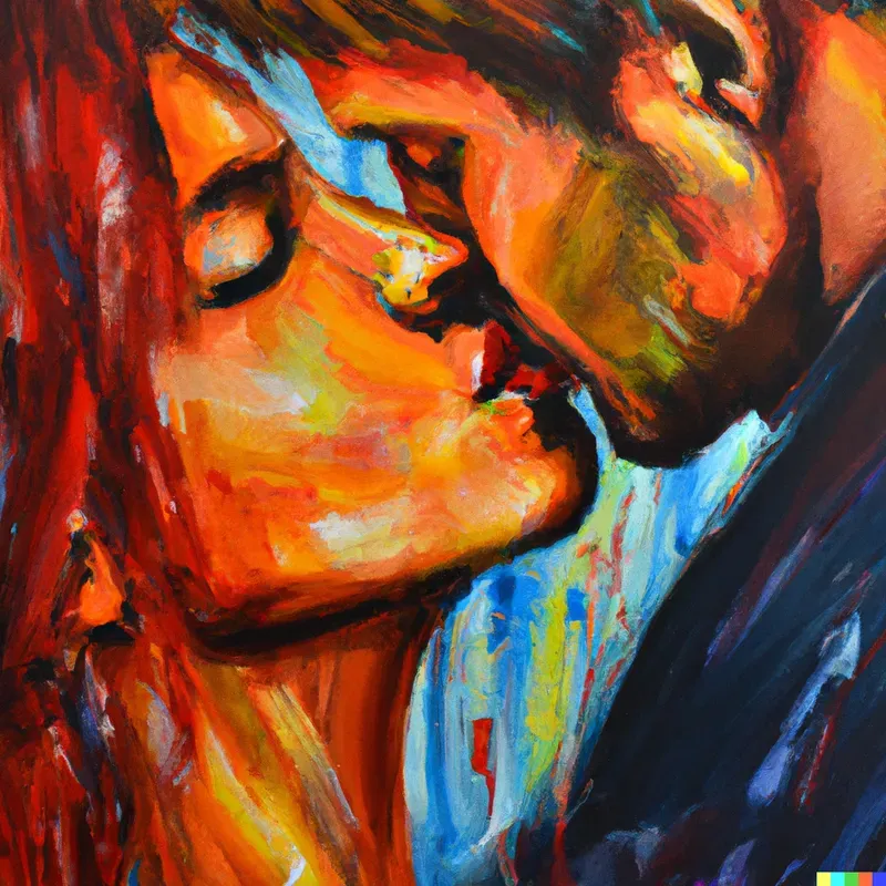 Oil Painting Displaying True Love