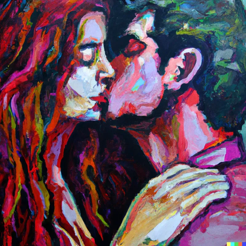 Oil Painting Displaying True Love