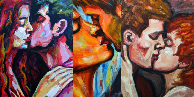 Oil Painting Displaying True Love generated by undefined