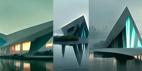Futuristic Angular Structures generated by midjourney