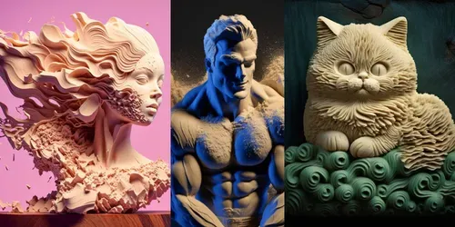 Models Carved From Wood generated by midjourney