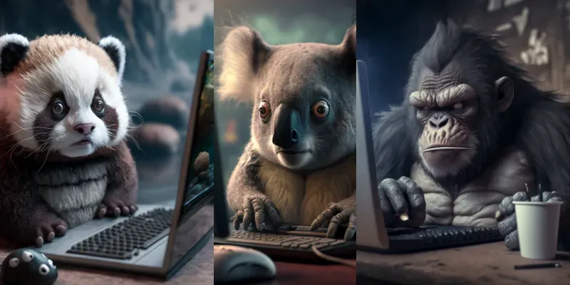 Grumpy Animal Gamers generated by undefined