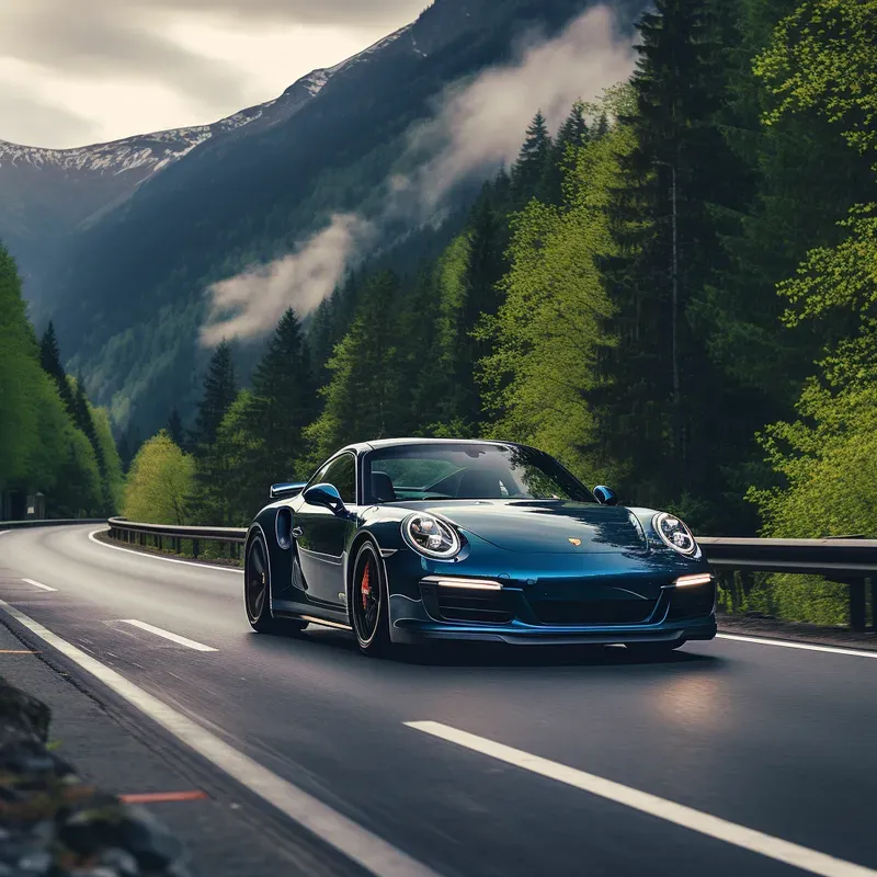 Stylish Cars Driving In Valley Nature