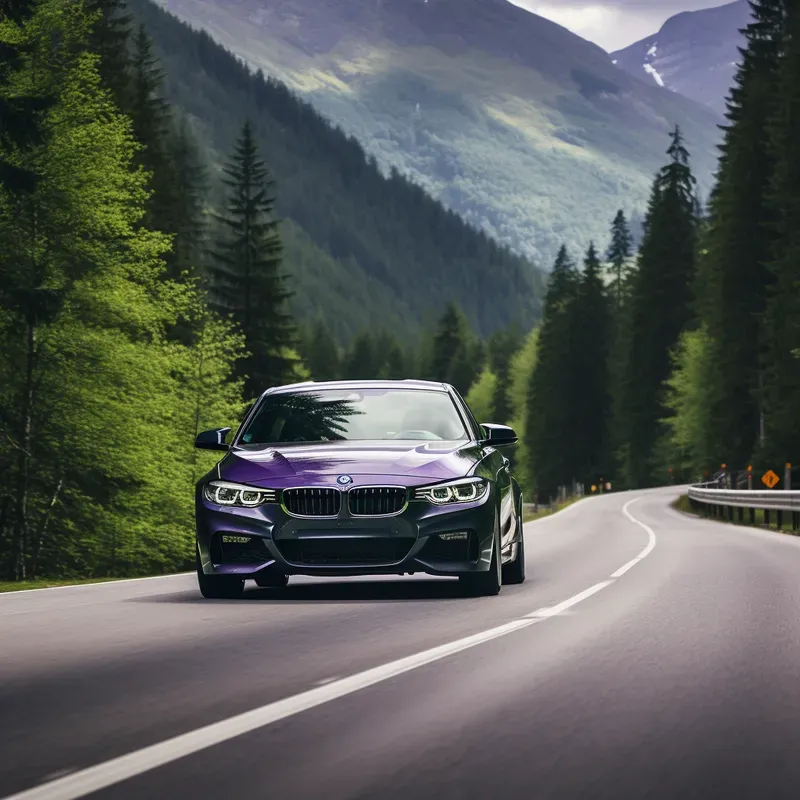 Stylish Cars Driving In Valley Nature