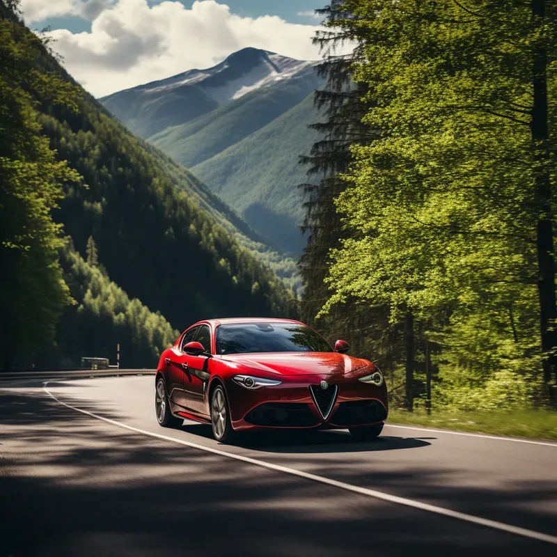 Stylish Cars Driving In Valley Nature