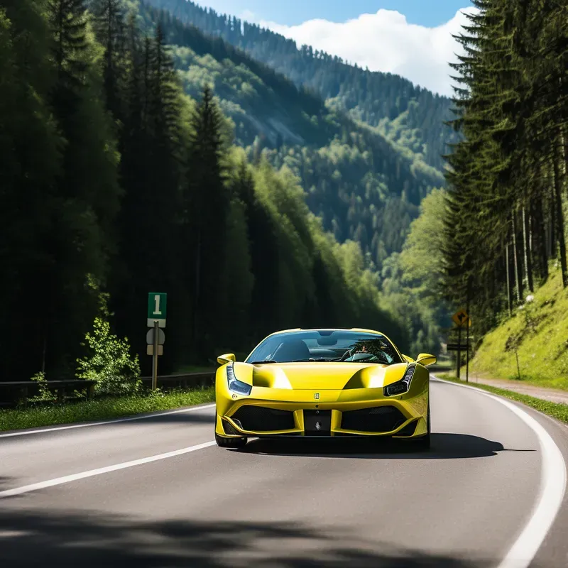 Stylish Cars Driving In Valley Nature
