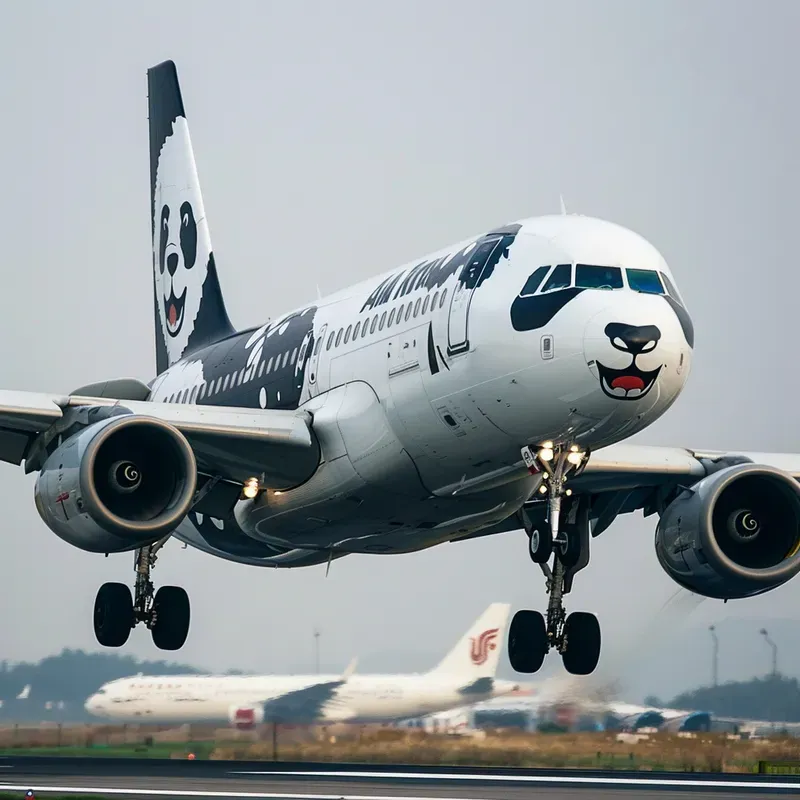 Commercial Plane Animal Graffiti