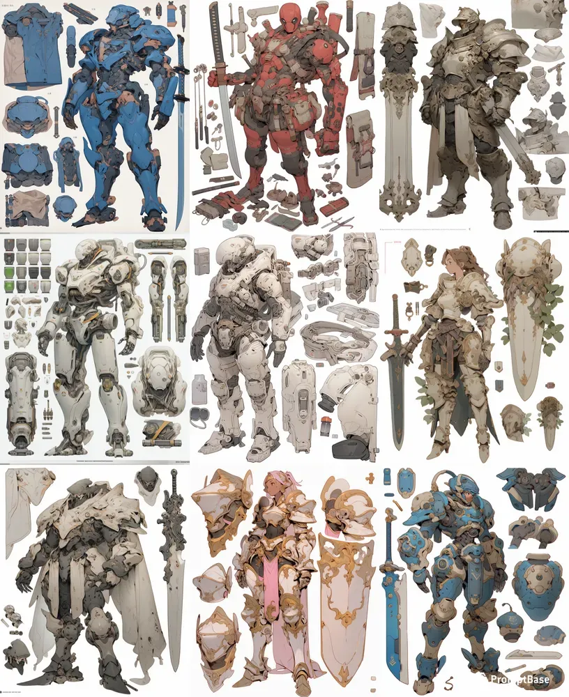Knolling Characters Layout