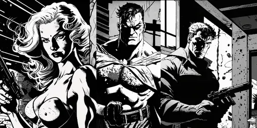 A Sin City-inspired Comic Collections generated by midjourney