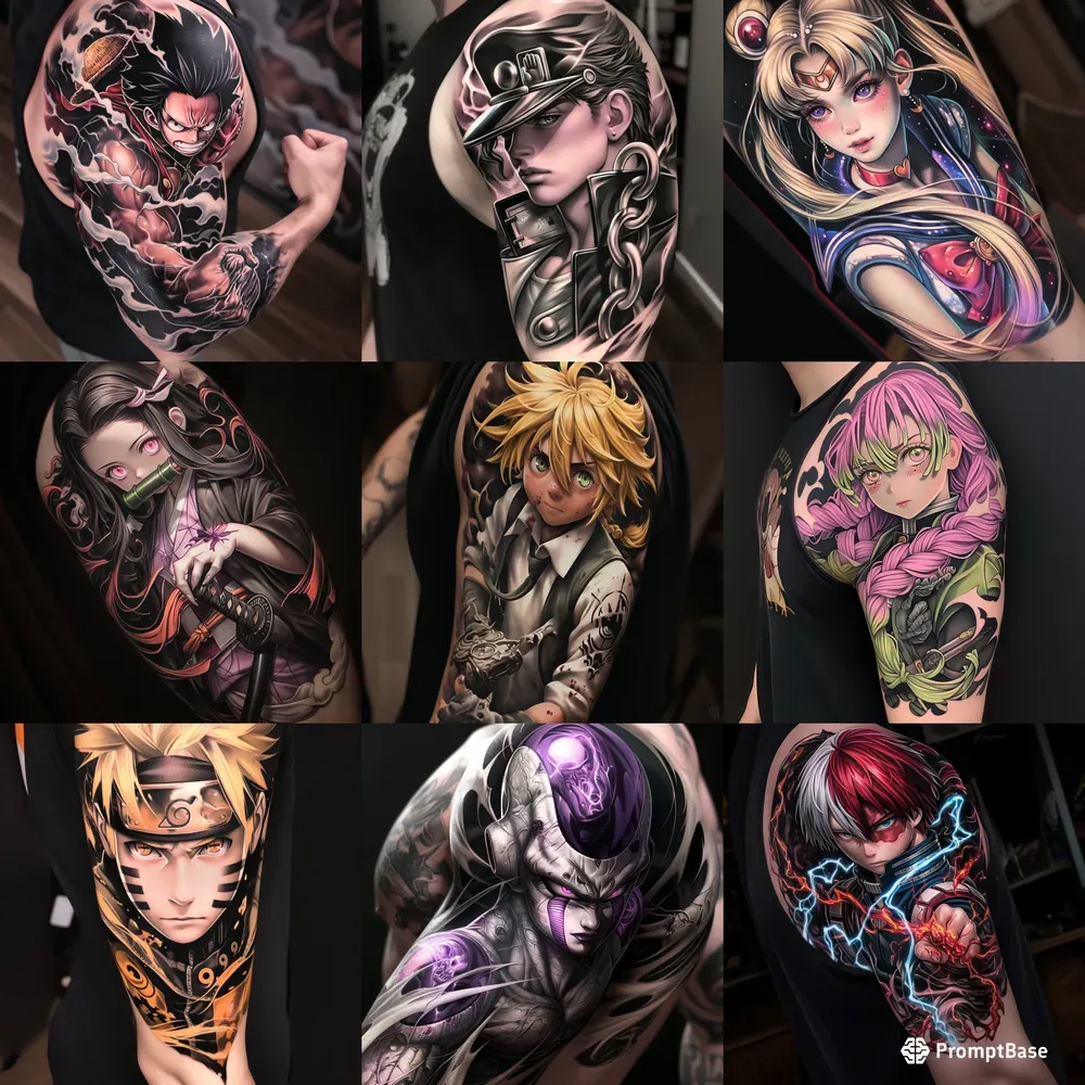 Tattoo Anime Hyper Realistic Style