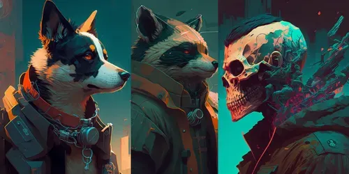 Cyberpunk Animal Portraits generated by midjourney