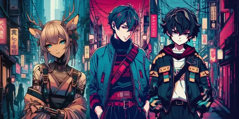 Japanese Futuristic Anime Illustrations generated by undefined