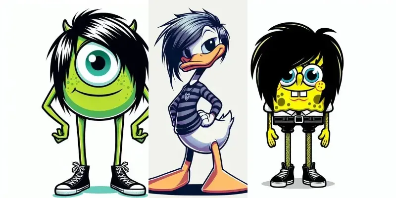Emo Cartoon Illustrations generated by undefined