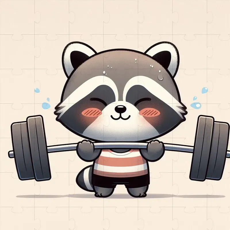 Animal Cartoons Lifting Weights