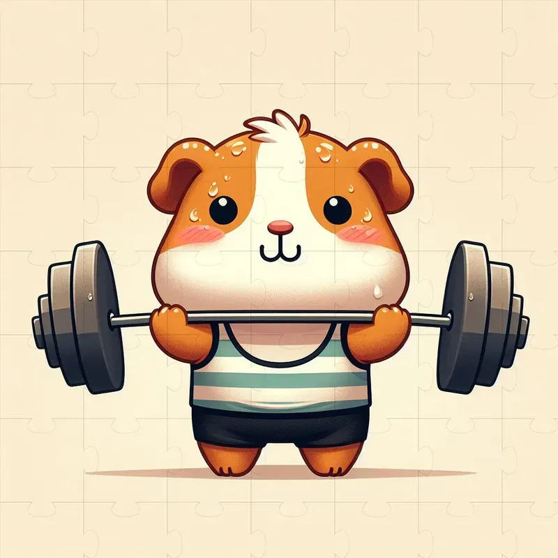 Animal Cartoons Lifting Weights