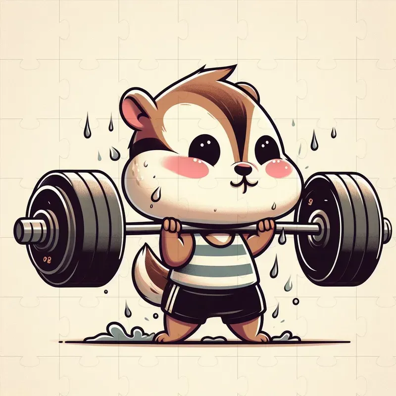 Animal Cartoons Lifting Weights