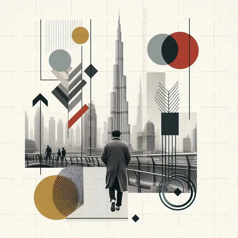 Monochromatic Collage Journeys