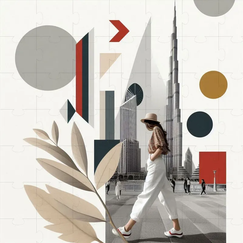 Monochromatic Collage Journeys