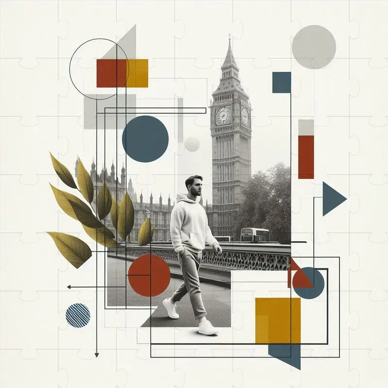 Monochromatic Collage Journeys