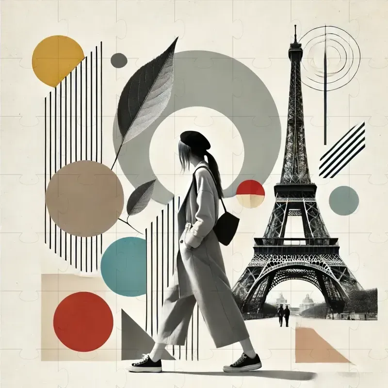 Monochromatic Collage Journeys