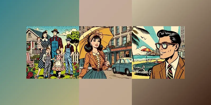 Vintage Mid20th Century Comic Art generated by undefined