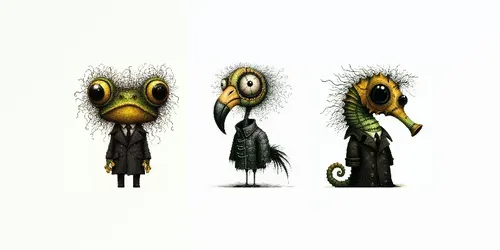 Quirky Patchwork Characters generated by dalle