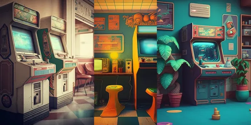 Retro-futurism Game Rooms generated by undefined
