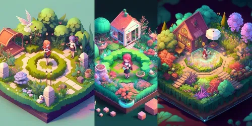 Cute Colorful Scenes generated by midjourney