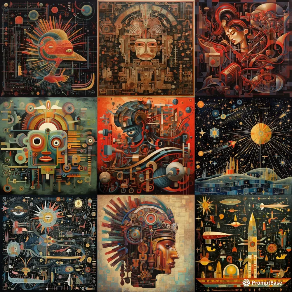 Futurist Aztec Art