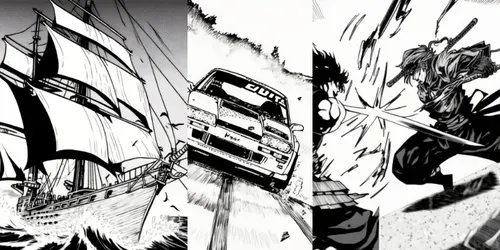 Black And White Manga generated by midjourney