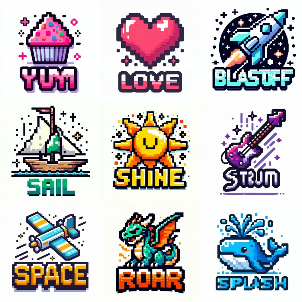 Retro Video Game Logos