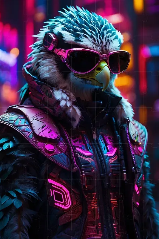 Futuristic Neon Cyberpunk Animals