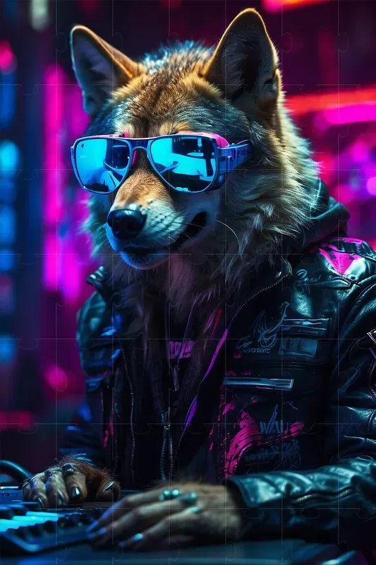 Futuristic Neon Cyberpunk Animals