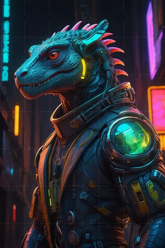 Futuristic Neon Cyberpunk Animals