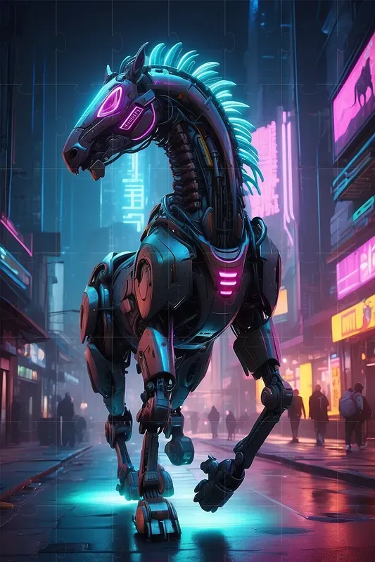 Futuristic Neon Cyberpunk Animals