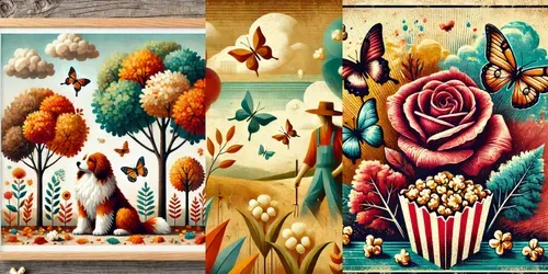 Vibrant Nature Dreams In Midcentury Style generated by dalle