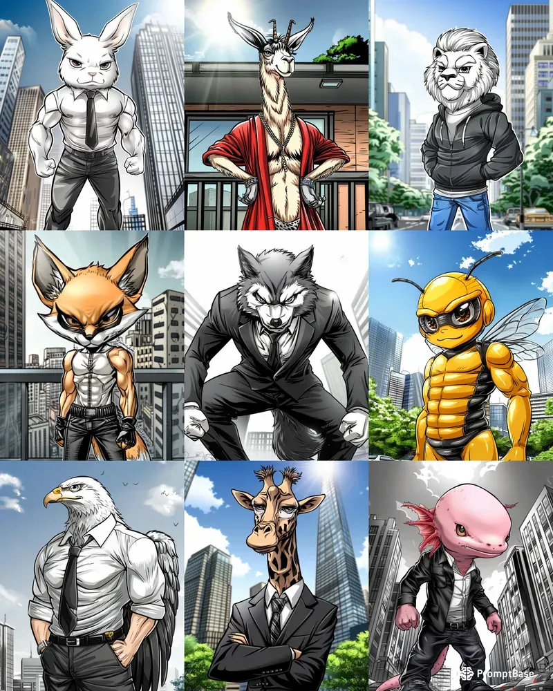 Comic Style Anthropomorphic Animals