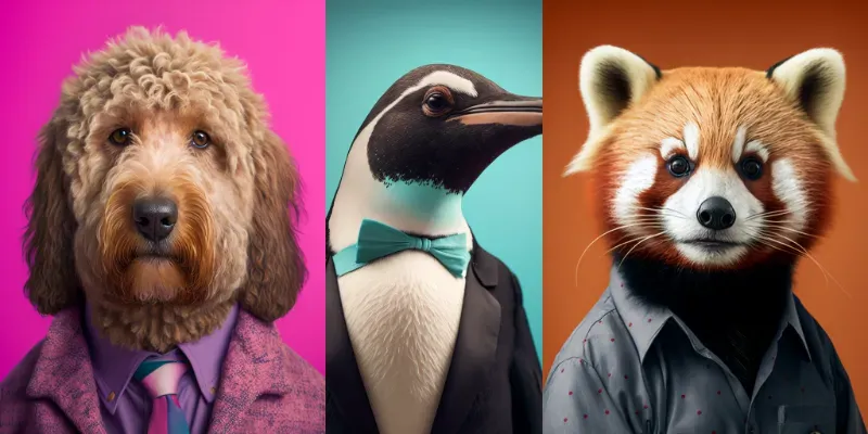 Animals Wearing Human Clothes generated by undefined