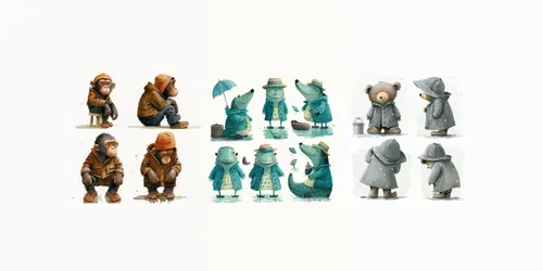 Animal Character Illustrations generated by midjourney