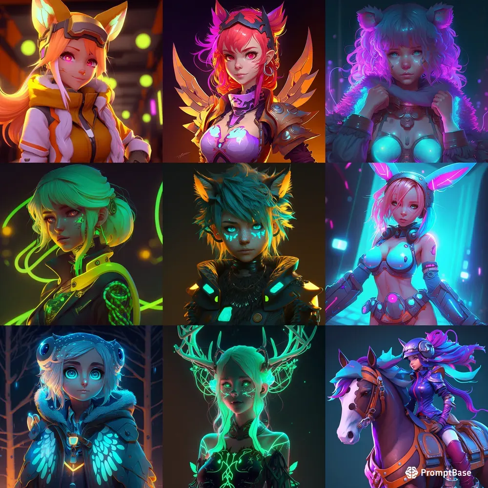 Animal Anime Girls Game Avatars 3D
