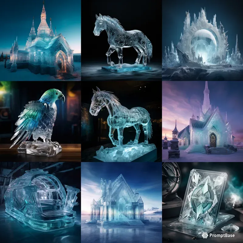 Transparent Ice Sculptures