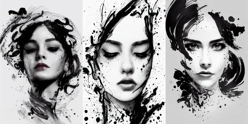 Striking Ink Portraits generated by undefined