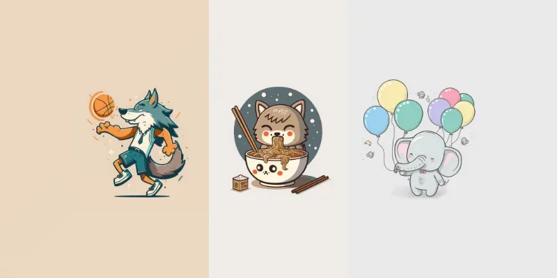 Kawaii Cute Animals - Stickers generated by undefined