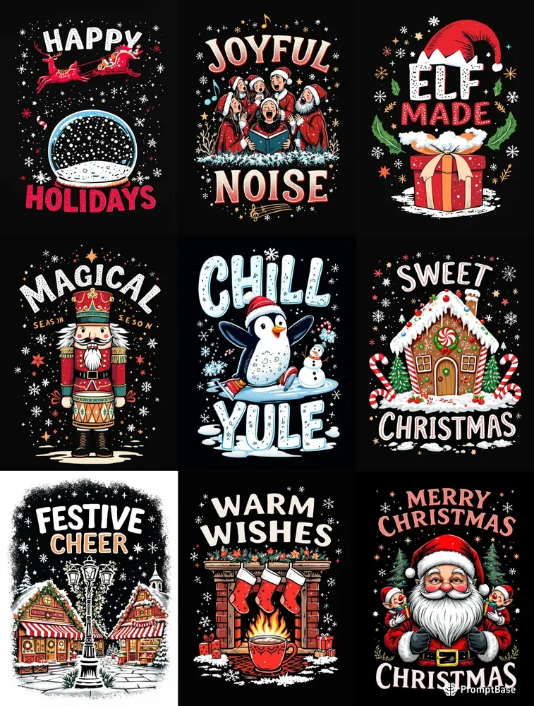 Festive Christmas Tshirt Designs