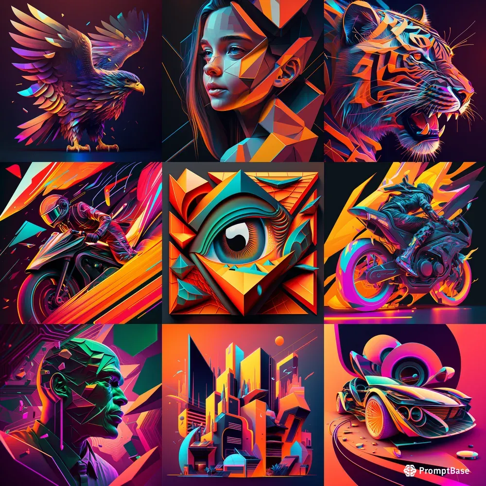 Premium Geometric Vibrant Illustrations