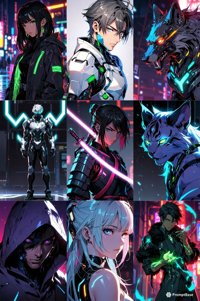 Colorful Acid Anime Characters