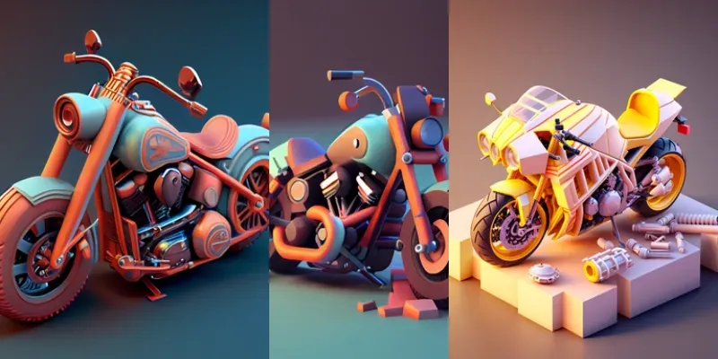 3d Motorcycles generated by undefined